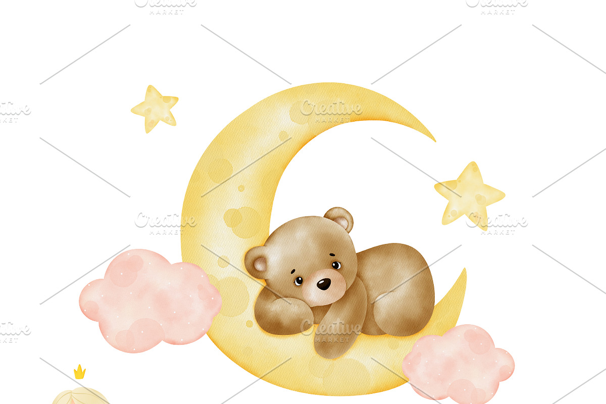 Watercolor bear clipart. Baby bears, an Animal Illustration by Natalya_Mona_Art (Photo 5 of 10)
