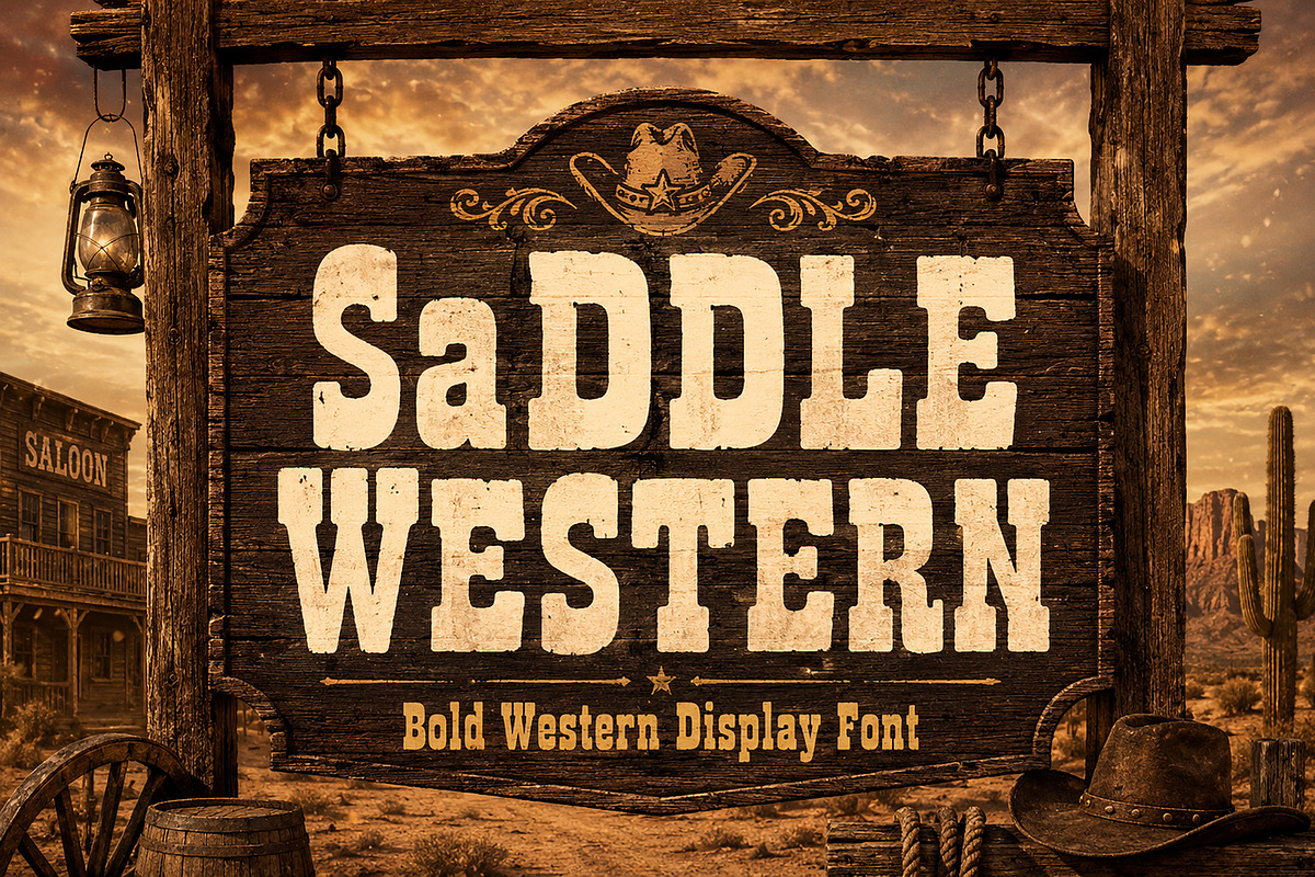 Saddle Western, a Slab Serif Font by Wow Magic (Photo 1 of 5)