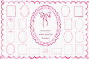 Pink Frames Watercolor Clipart, an Object Graphic by Solo Art Original (Thumbnail 1 of 10)
