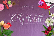 Kethy Violette, a Script Font by beeART (Thumbnail 1 of 4)