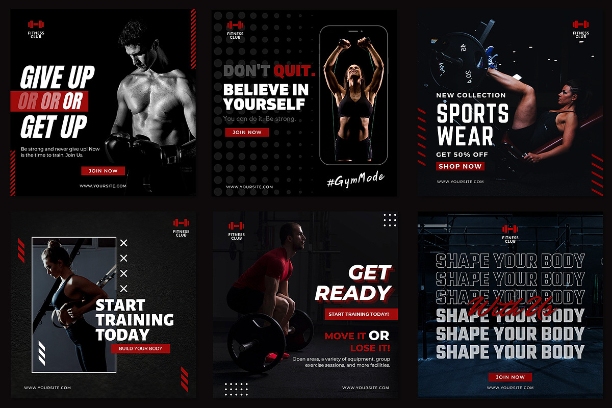 Canva instagram Gym Fitness Template, a Social Media Template by ...