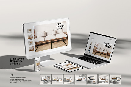 Multi Device Responsive Mockup, a Wearable Device Mockup by Graphic_world89