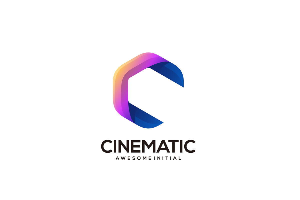 cinematic  logo design gradient colo, a Templates & Theme by OmerStudio