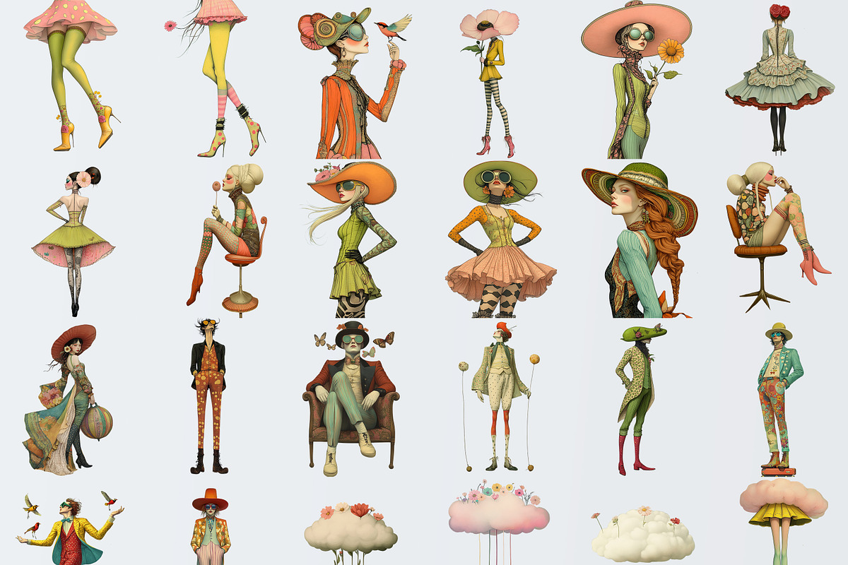 Whimsy Spring People Clipart Bundle, a Person Illustration by Fusion Dream (Photo 2 of 10)