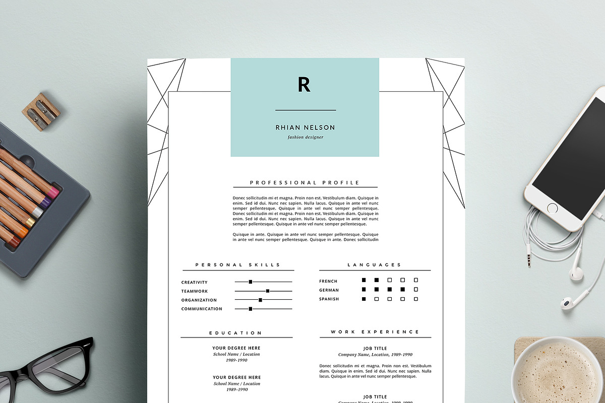 Modern Resume & Cover Letter MS Word, a Resume Template by This Paper Fox (Photo 1 of 5)