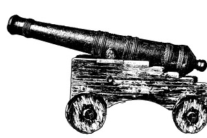 Vintage cannon side view shot isolated graphic, an Object Illustration by DanFLCreativo