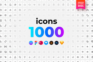 1000 Outline Icons Canva Bundle