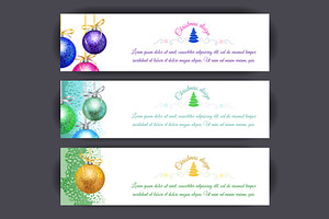 Christmas Vector Balls And Banners