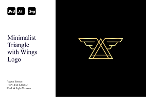 Minimalist Triangle with Wings Logo, a Branding & Logo Template by Luxury Logos