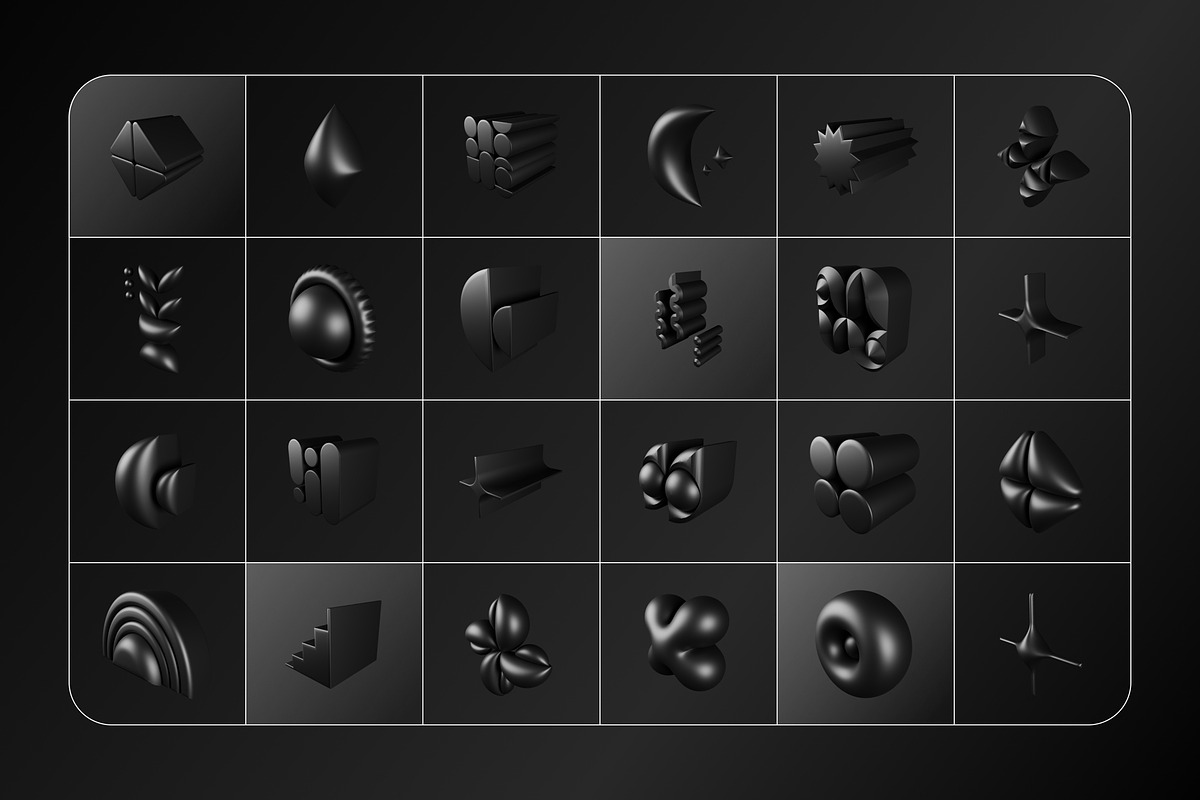 3D Dark Geometrics 234 illustrations, an Object Graphic by assetpro.design (Photo 4 of 16)