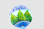 Funny Santas Clipart Watercolor, a Decorative Illustration by ElephantArts (Thumbnail 10 of 10)
