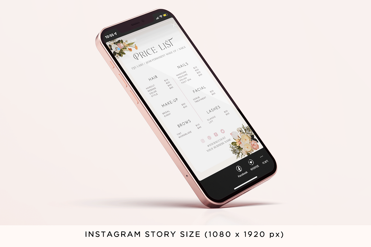 Floral Price List Canva Template, a Flyer Template by Hellohastore (Photo 3 of 11)