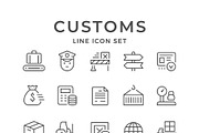 Set line icons of customs, an Outline Icon by motorama (Thumbnail 1 of 2)