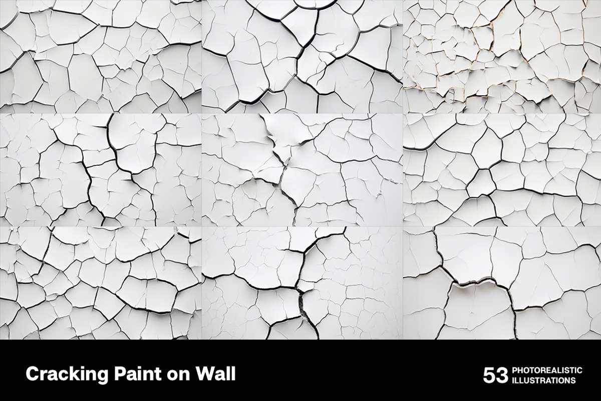 Cracking paint on wall. 53 images, a Texture Graphic by Handmadefont (Photo 2 of 12)