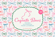 COQUETTE BOWS - patterns & cliparts, a Pattern Graphic by alenaganzhela (Thumbnail 1 of 14)