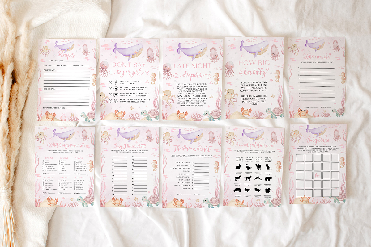 Coastal Baby Shower Game Bundle, a Card Template by Digital_Mind (Photo 6 of 6)