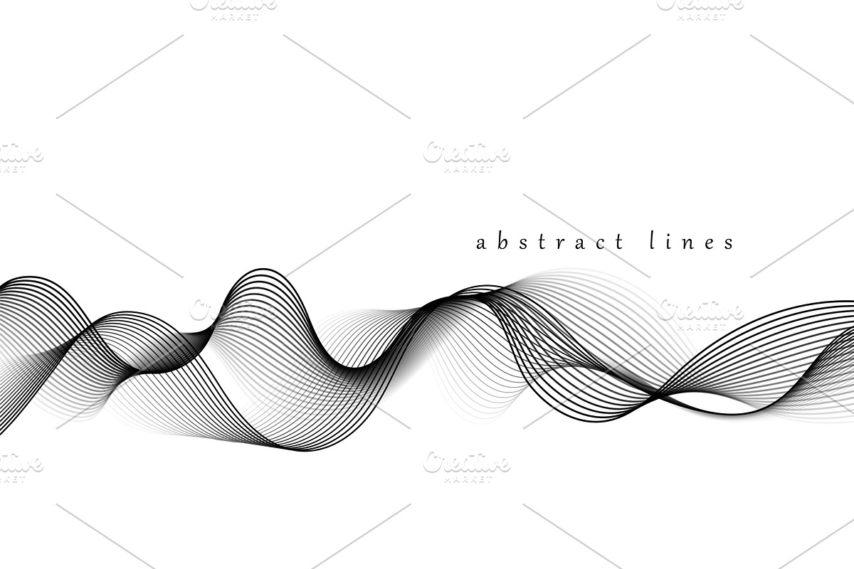 Vector abstract flowing wave lines, a Texture Graphic by Marinstri