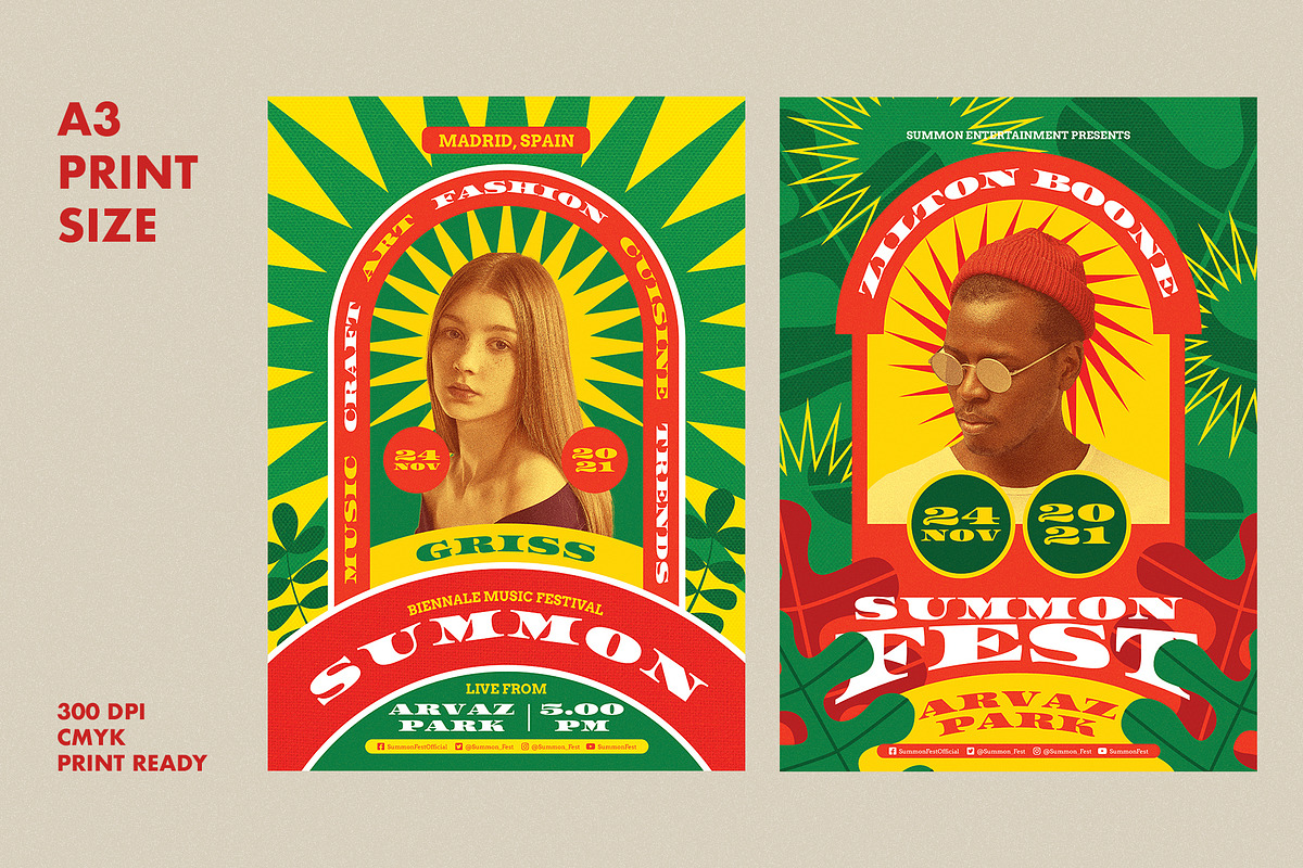 Creative Festival Poster Templates, a Flyer Template by Bornx Design (Photo 3 of 8)