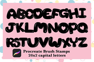 26x2 Alphabet Brush Stamps Procreate