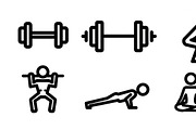Fitness Workout Silhouette Icon Set, an Illustration by musafir_fashion (Thumbnail 50 of 51)