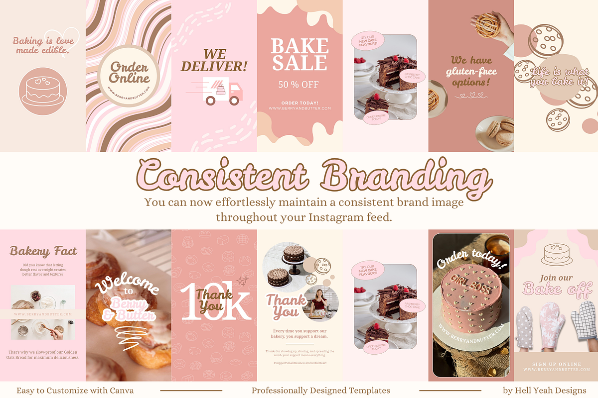 Bakery Instagram Bundle Templates, a Social Media Template by Hell Yeah Designs (Photo 8 of 12)