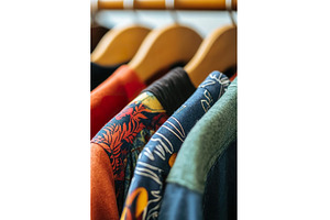Colorful shirts on hangers displayed, a Beauty & Fashion Photo by Lermont51