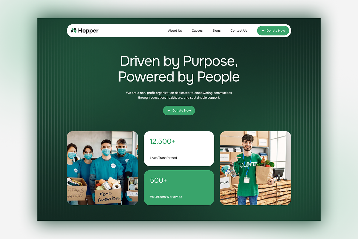 Hopper-Non-Profit & Charity Template, an UI Kit Template by UI/UX Ocean (Photo 1 of 4)