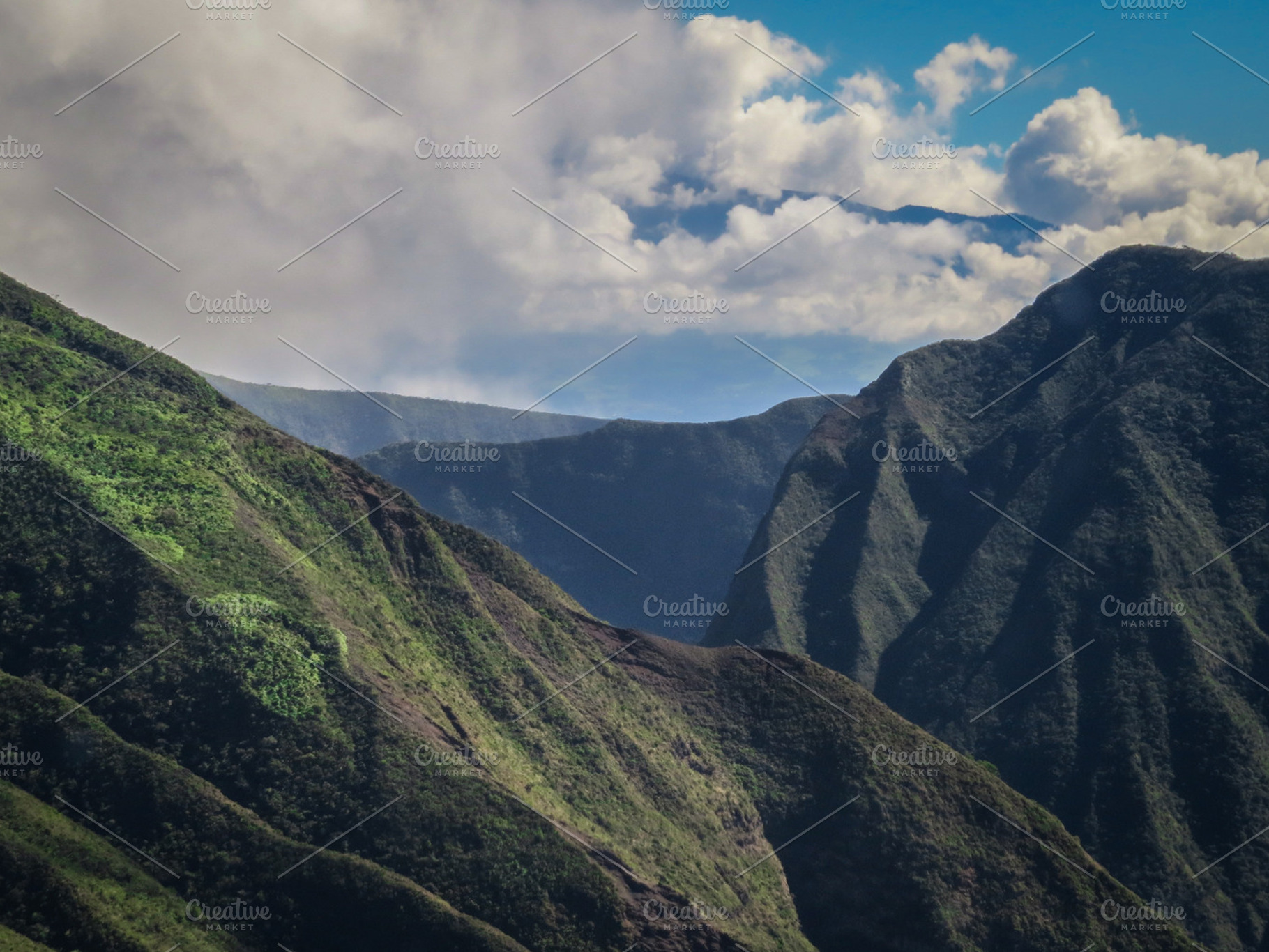 [aerial] hawaiian moutains stock photo containing hawaii and mountains, a Nature Photo by Andrew Schubert Visuals