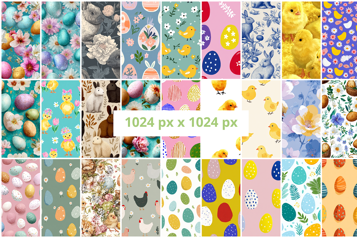 100 Easter Spring Seamless Pattern, a Pattern Graphic by mkStudioLab (Photo 2 of 4)