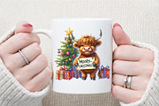 Moo-ry Christmas Cow PNG, an Illustration by Sublimation Artist (Thumbnail 8 of 9)