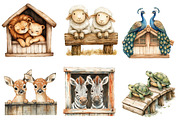 Cute Noah's Ark Watercolor Clip Art, an Illustration by Designworld (Thumbnail 4 of 9)