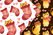 Cute cats, Knitwear seamless pattern, a Pattern Graphic by Valin Malin (Thumbnail 10 of 14)