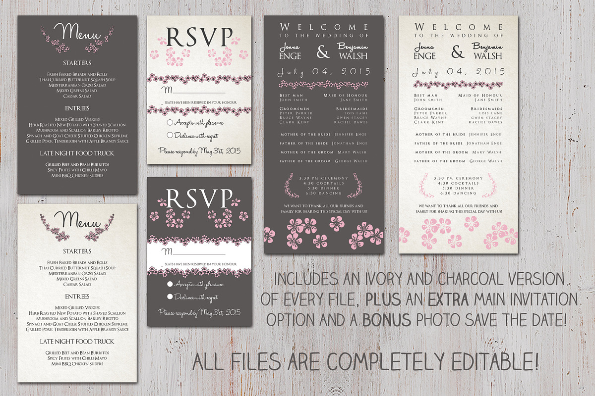 Cherry Blossom Wedding Suite, an Invitation Template by Knotted Design (Photo 4 of 5)