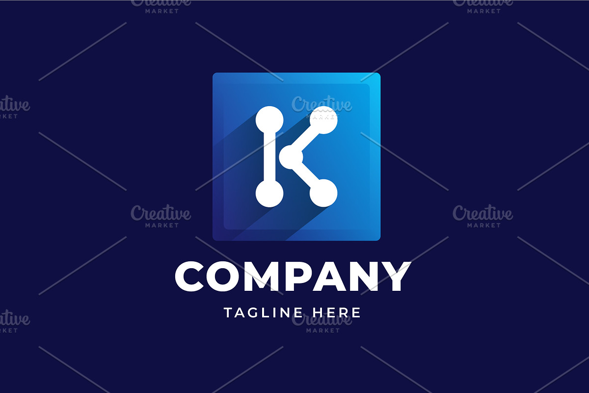 Letter K Square Logo, a Branding & Logo Template by BlackSweet_Studio