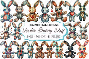 Halloween Voodoo Bunny Doll Clipart, an Illustration by designcity5