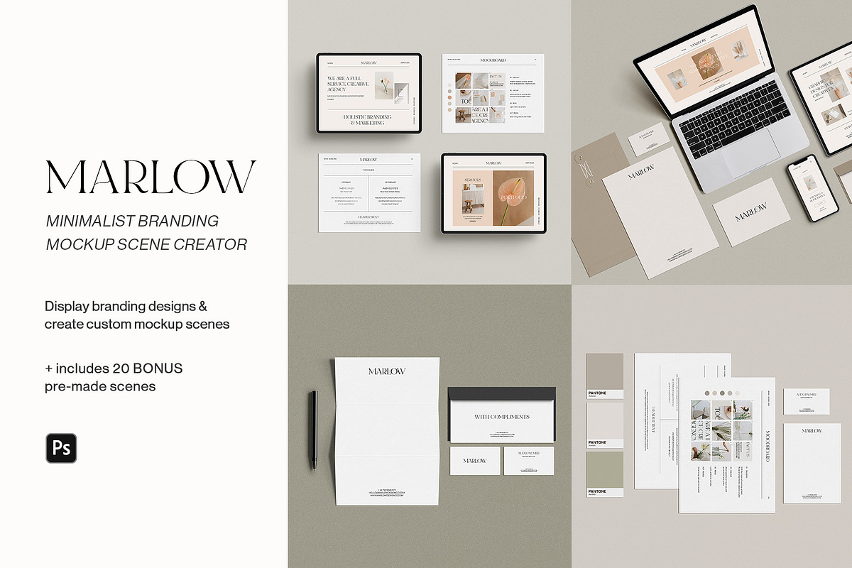 Branding Mockup Scene Creator, a Books & Magazine Mockup by Moyo Studio (Photo 1 of 29)