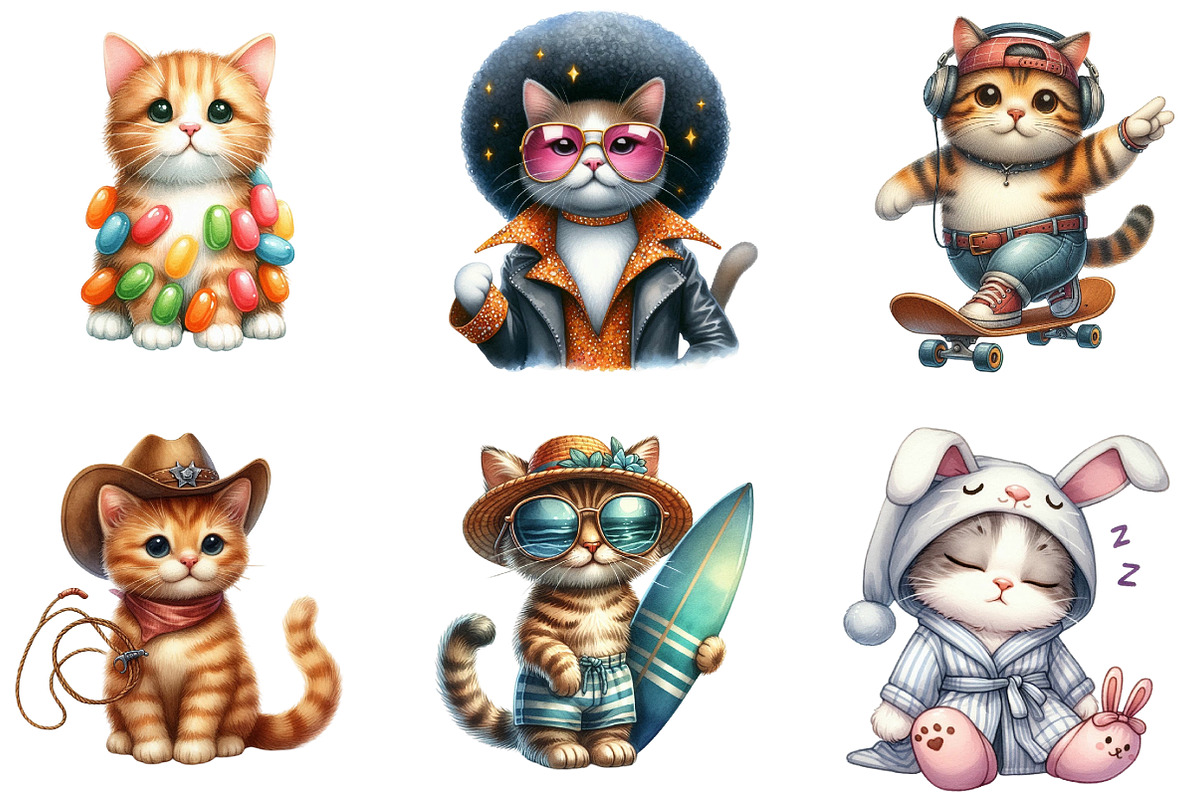 Quirky Cats Sublimation, an Illustration by DreamArtGraphic (Photo 5 of 5)