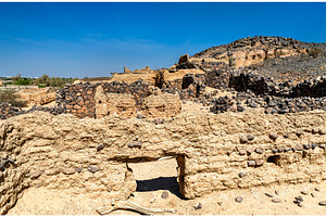 Ancient ruins of Shanqal Fort in Turbah, Saudi Arabia