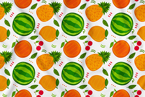 Fruits Seamless Pattern Vector #04, a Pattern Graphic by MEDZ