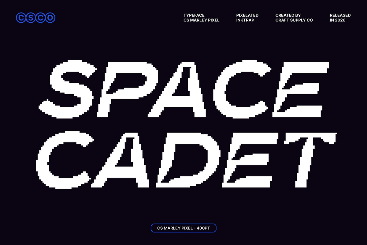 CS Marley Pixel, a Sans Serif Font by Craft Supply Co. (Photo 2 of 8)