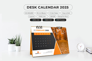 A5 Desk Calendar 2025 Printable