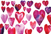 Watercolor hearts, an Illustration by YuliaBiser (Thumbnail 2 of 3)