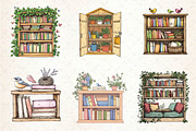 Spring Bookshelves Clipart, an Illustration by Dream Creation (Thumbnail 2 of 6)