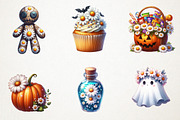 Daisy Flower & Halloween Clipart, an Illustration by RobertsArt (Thumbnail 2 of 7)