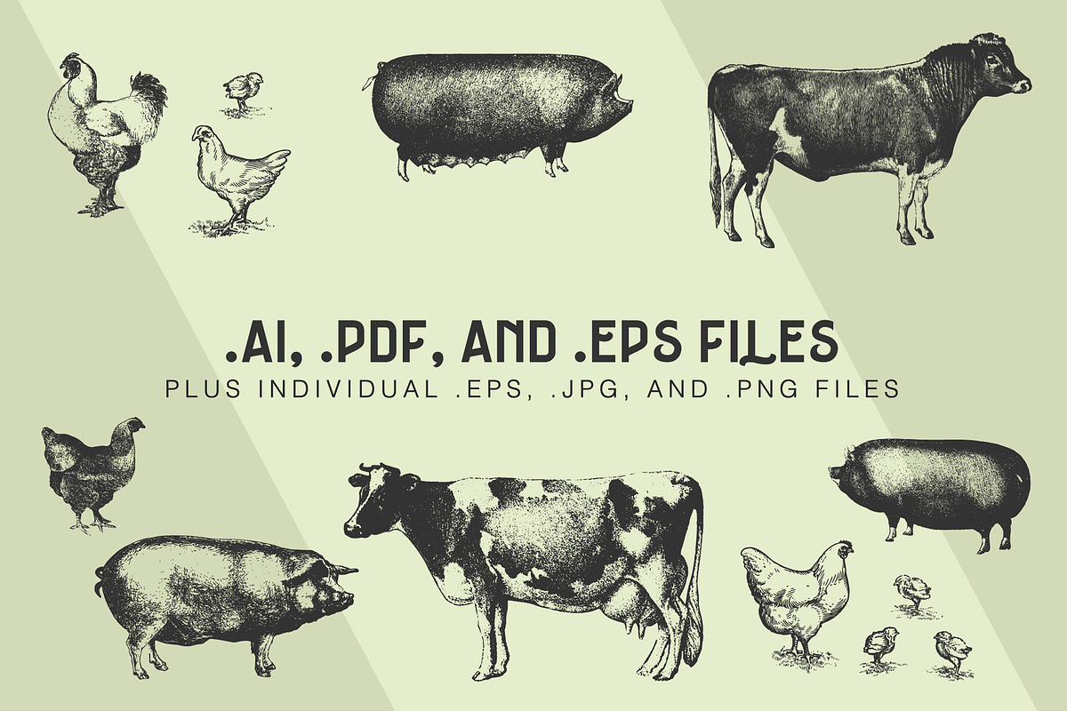 FARM ANIMALS | 13 Vectors, an Animal Illustration by Britt & Kit (Photo 2 of 2)