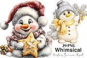 Whimsical Christmas Snowman Clipart, a Seasonal Illustration by SVGArt (Thumbnail 1 of 5)