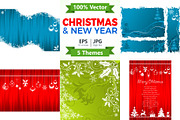 Christmas and New Year Backgrounds, a Decorative Illustration by TAlex (Thumbnail 1 of 6)