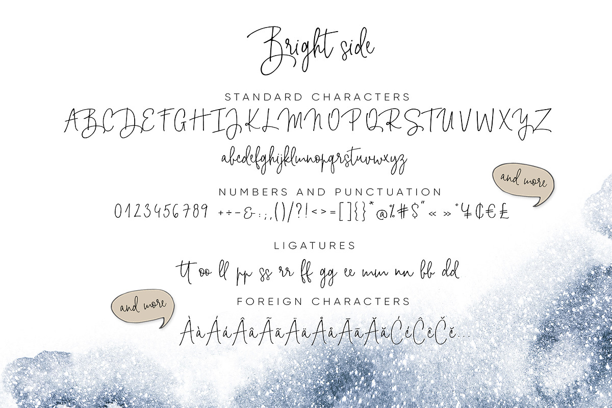 Bright Side script font & logos preview 5