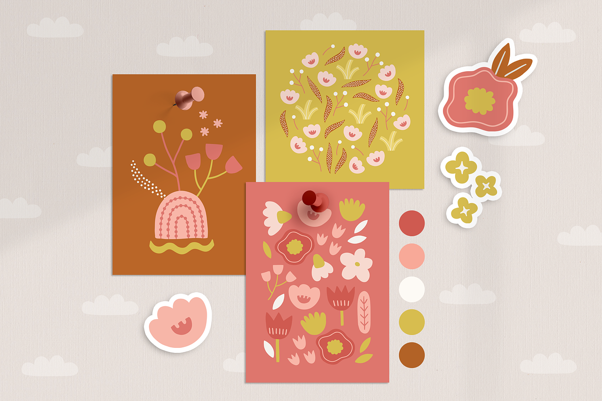 Retro Florals - Nature Collection, a Seasonal Illustration by miumiu (Photo 2 of 15)
