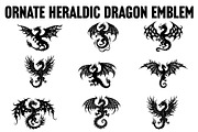 Fierce Black Dragon Emblem Bundle, an Illustration by Designs_River (Thumbnail 1 of 9)